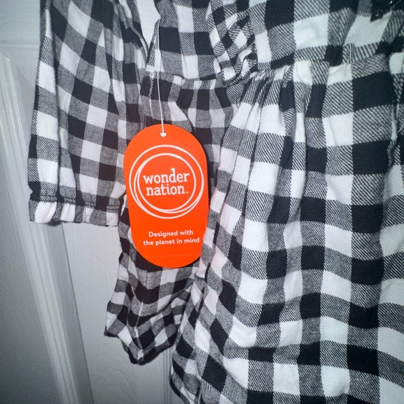 WonderNation 6-9Months Cotton Plaid Dress with tight Outfit 2 Piece Set NWT - Picture 9 of 14